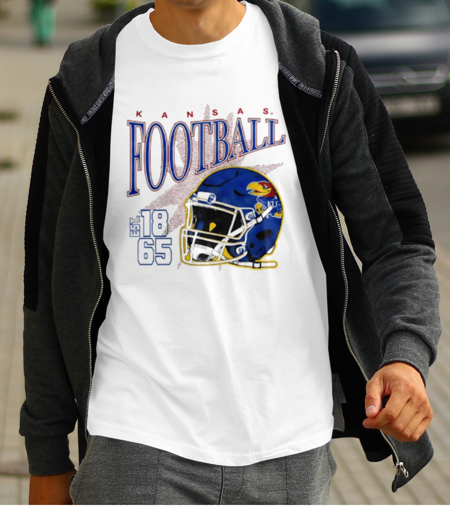 Kansas Jayhawks Football Est 1865 Helmet T-Shirt