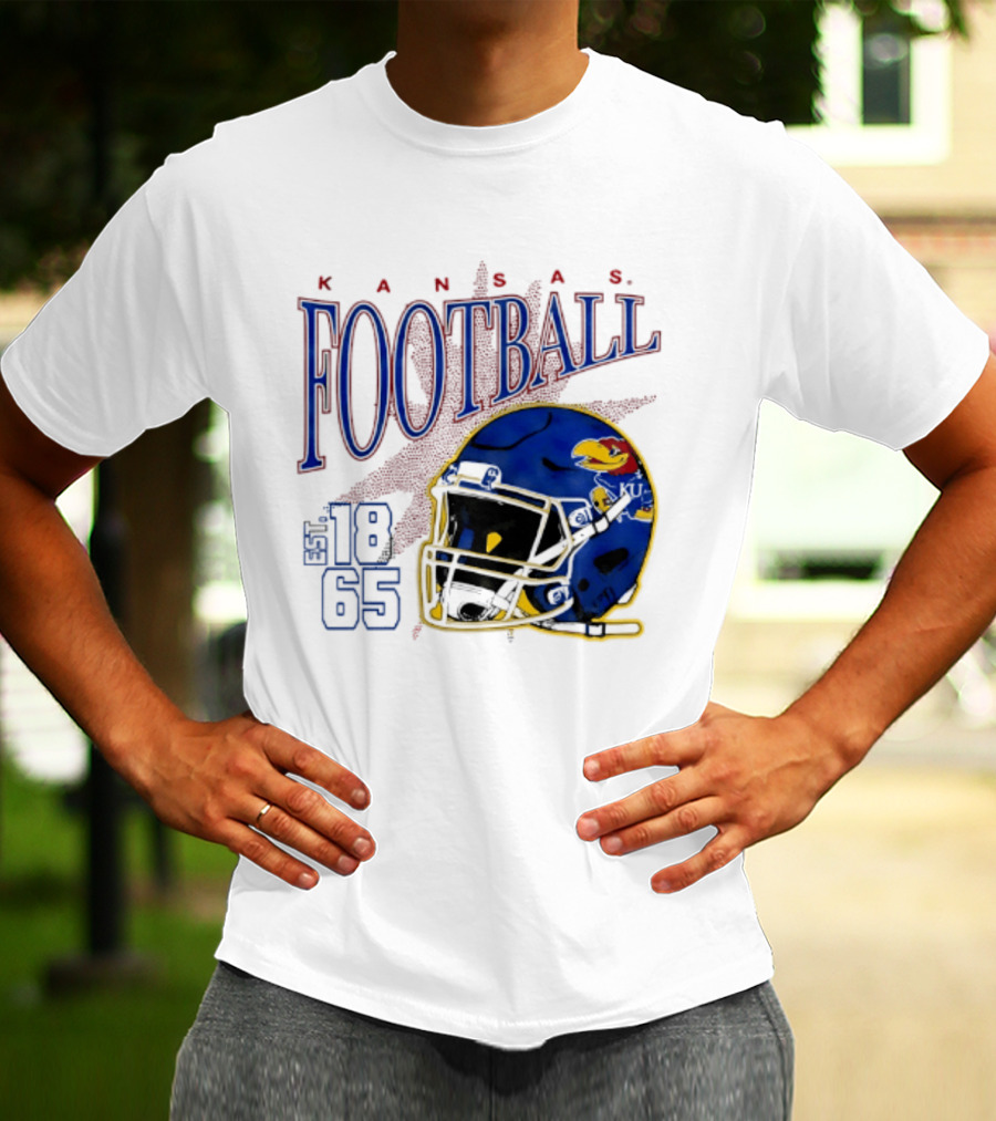 Kansas Jayhawks Football Est 1865 Helmet T-Shirt