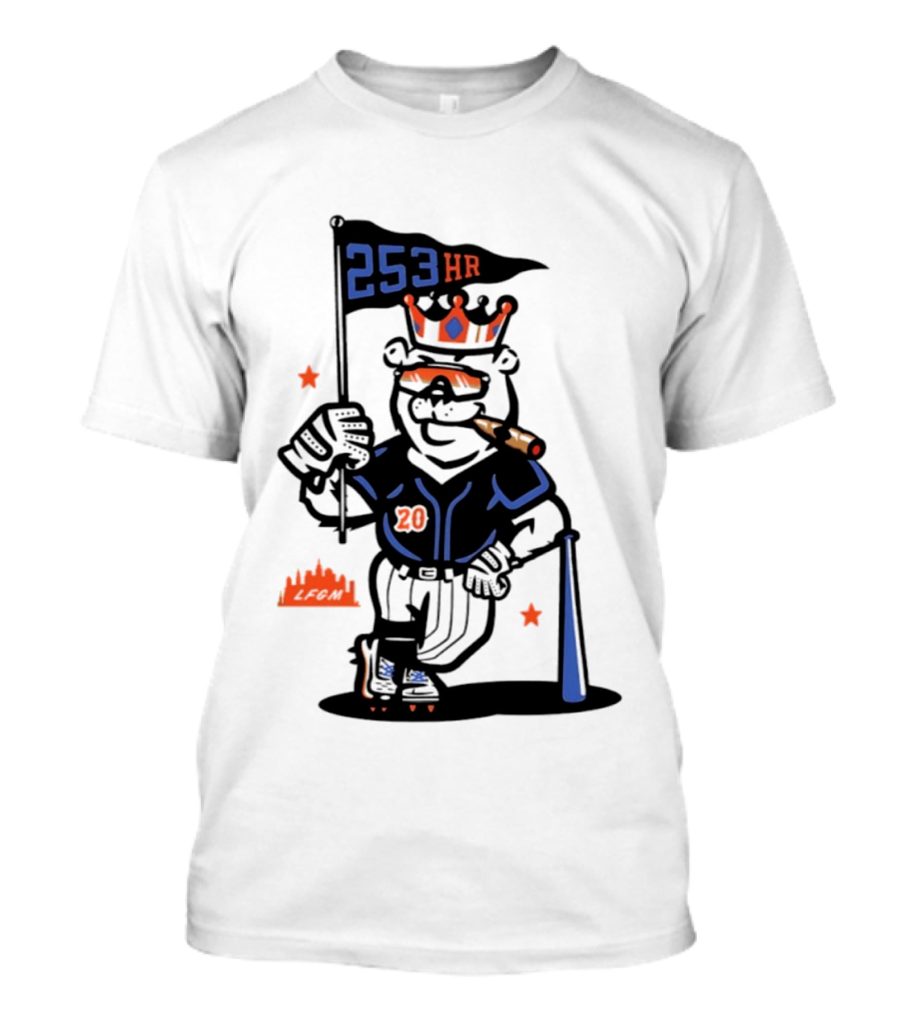Pete Alonso New York Mets Polar Bear 253 HR Cigar King T-Shirt
