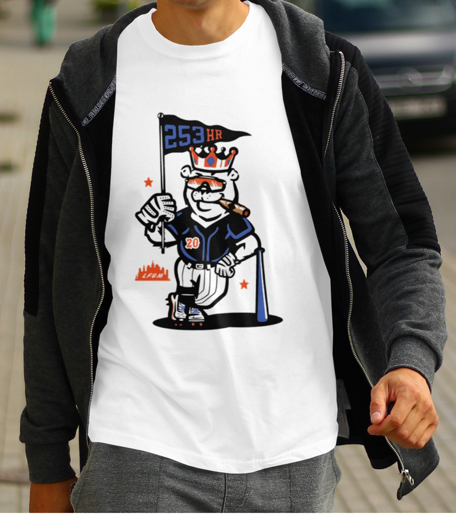 Pete Alonso New York Mets Polar Bear 253 HR Cigar King T-Shirt