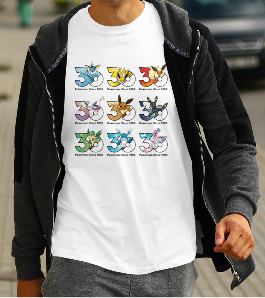 Pokemon Since 1996 Eevee Evolutions 30th Anniversary Collection T-Shirt