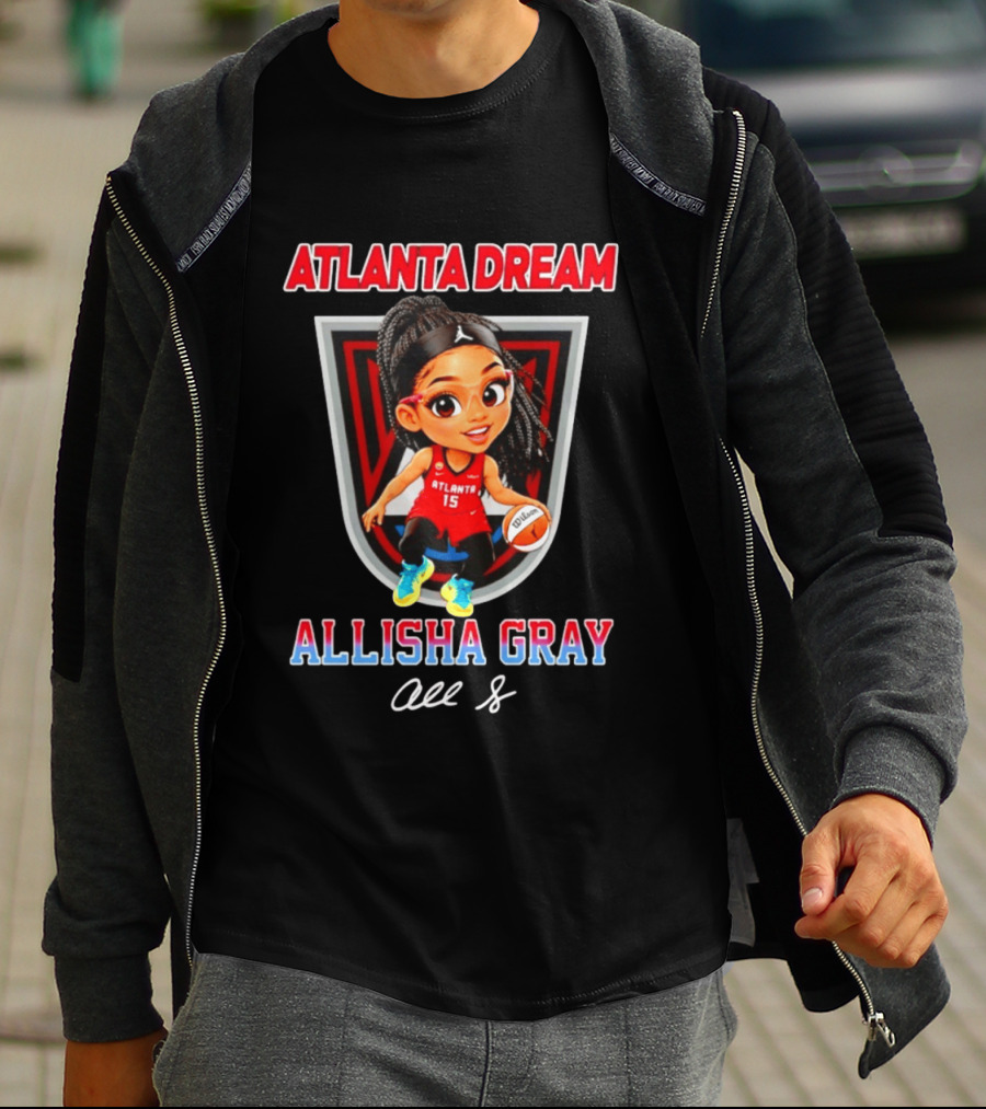 Allisha Gray Atlanta Dream WNBA Cartoon Basketball Player T-Shirt