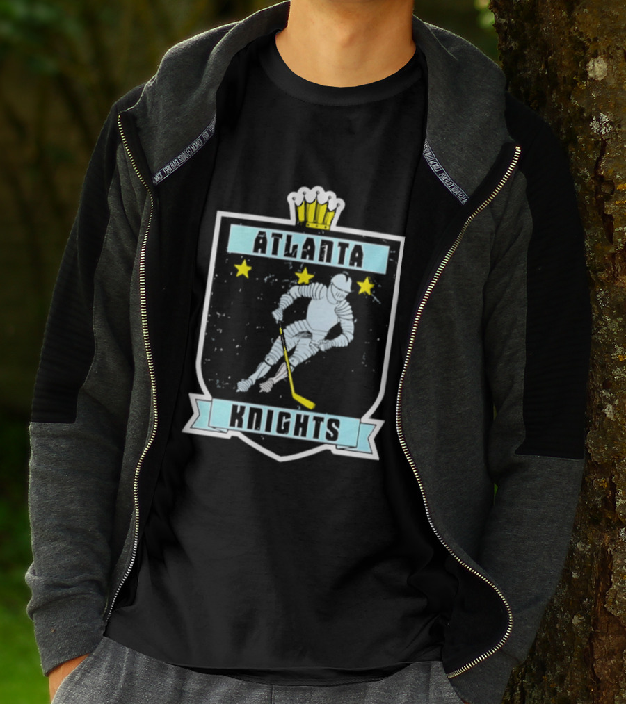 Atlanta Knights Hockey Ice Player With Stars T-Shirt