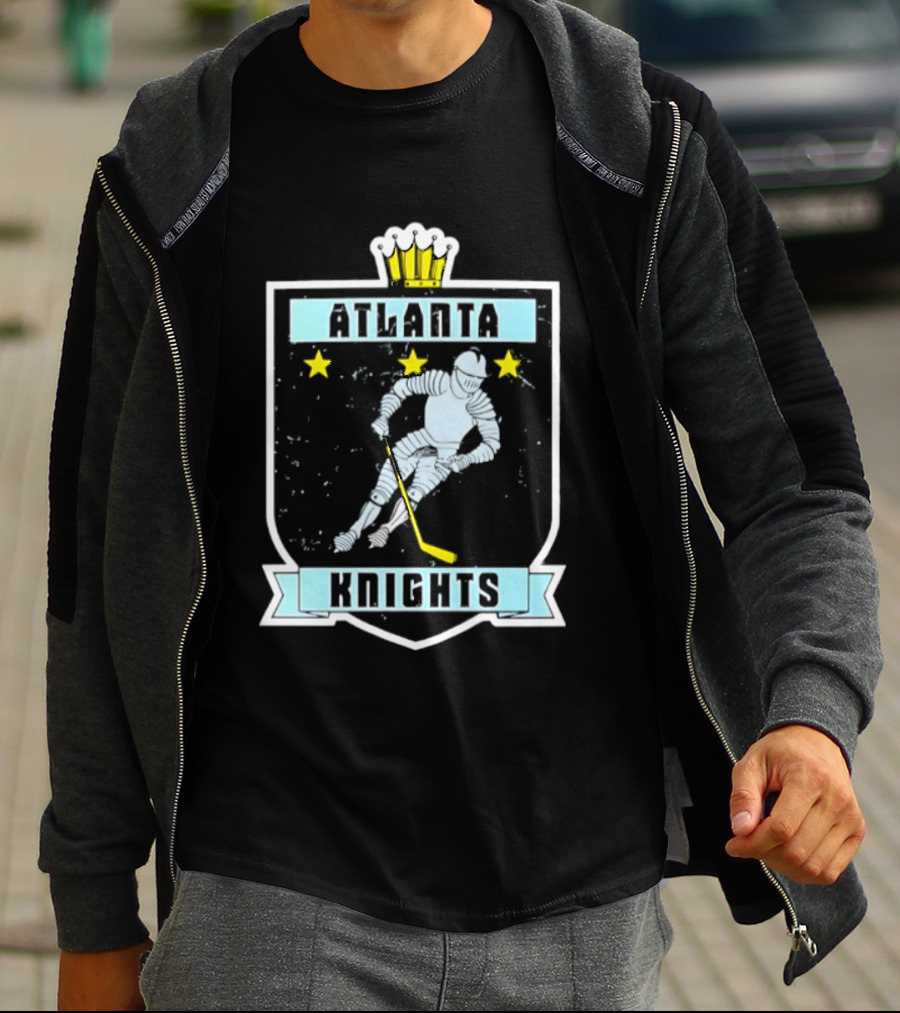 Atlanta Knights Hockey Ice Player With Stars T-Shirt