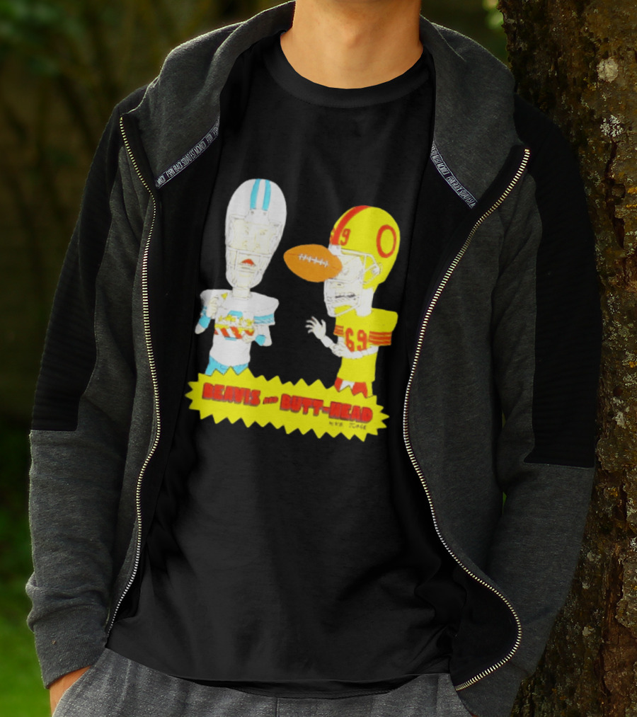 Beavis And Butt Head Football Parody Player Cartoons MTV Series 90s Humor T-Shirt