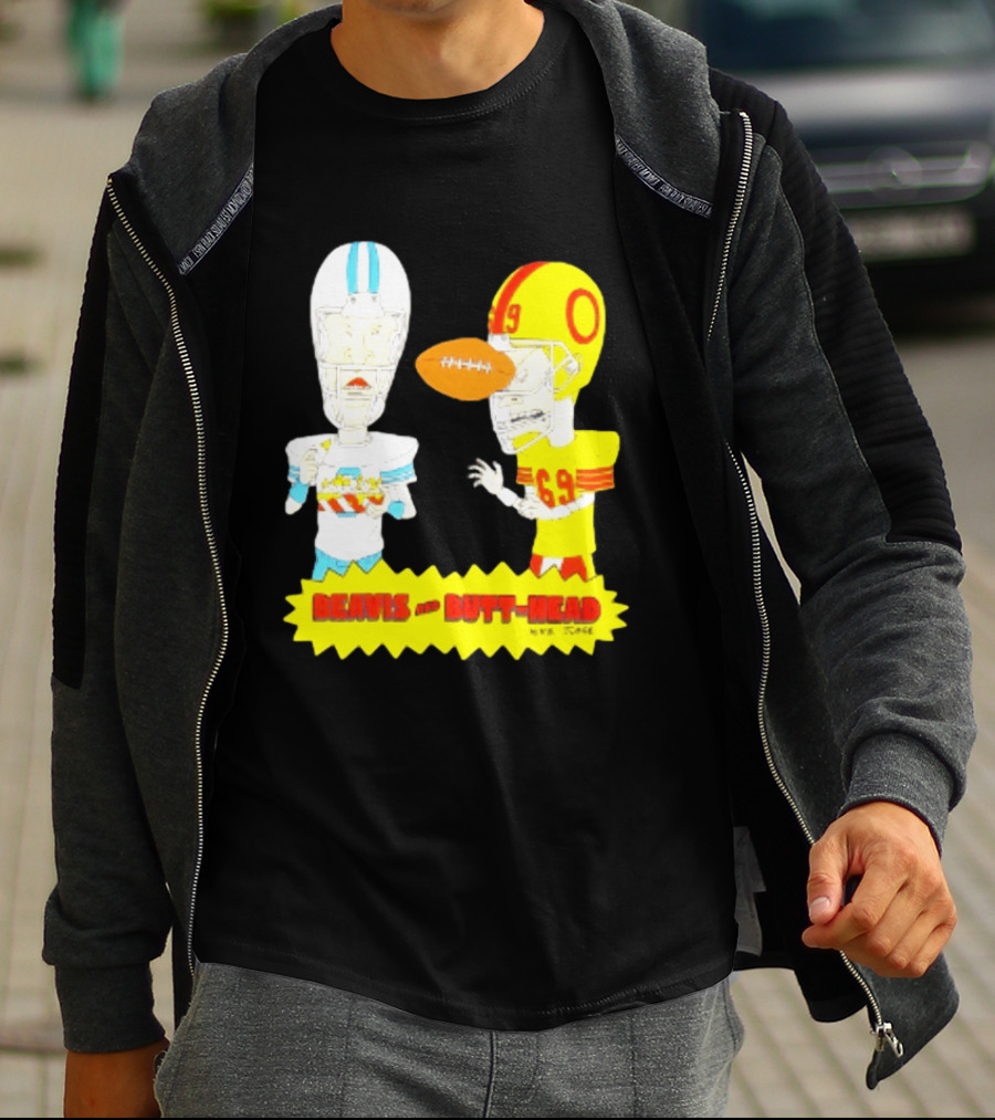 Beavis And Butt Head Football Parody Player Cartoons MTV Series 90s Humor T-Shirt