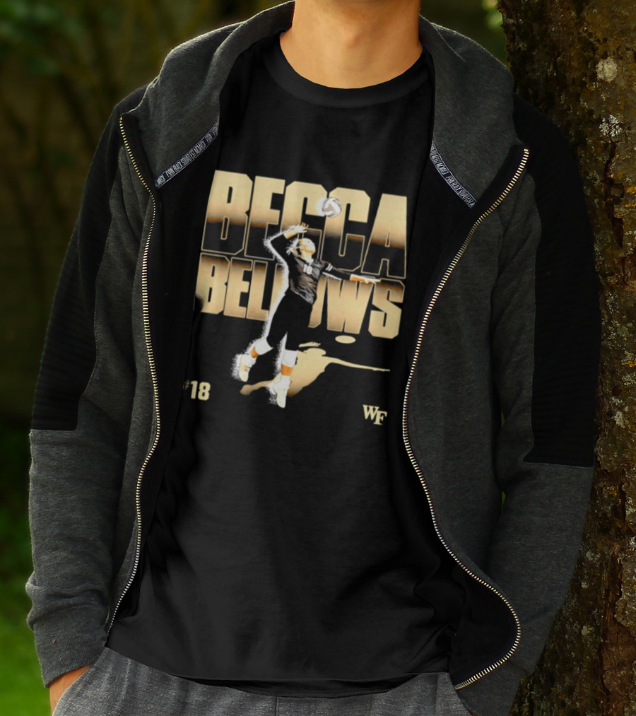 Becca Bellows 18 Wake Forest Volleyball WF NCAA Player Name Number T-Shirt