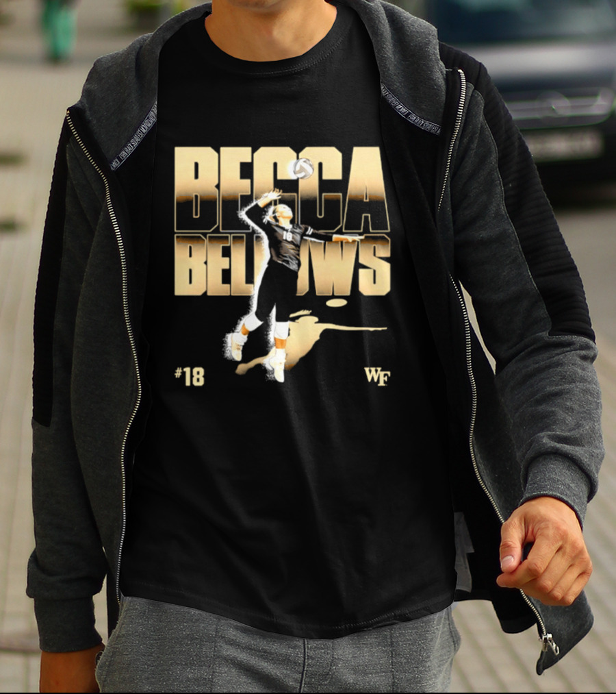 Becca Bellows 18 Wake Forest Volleyball WF NCAA Player Name Number T-Shirt
