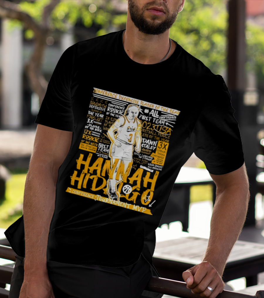 Hannah Hidalgo 2023 NCAA Conference Defensive Player Of The Year Tournament MVP Rookie Team Honors T-Shirt