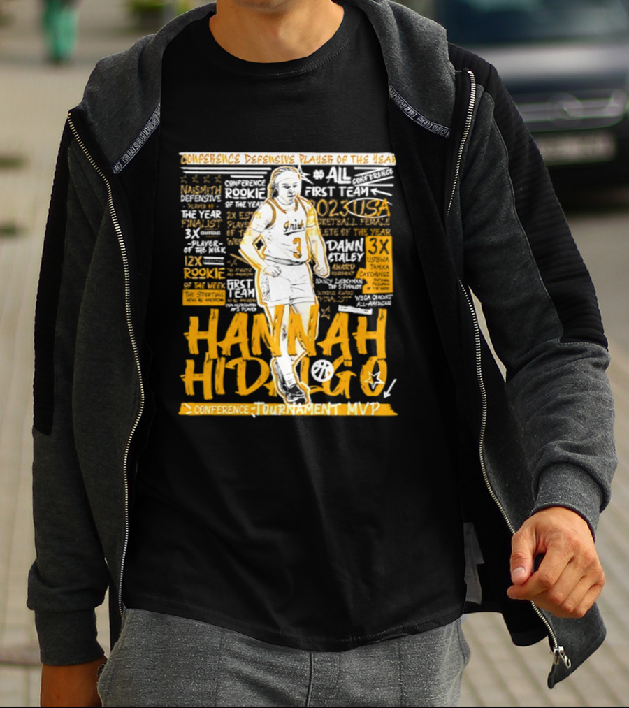 Hannah Hidalgo 2023 NCAA Conference Defensive Player Of The Year Tournament MVP Rookie Team Honors T-Shirt