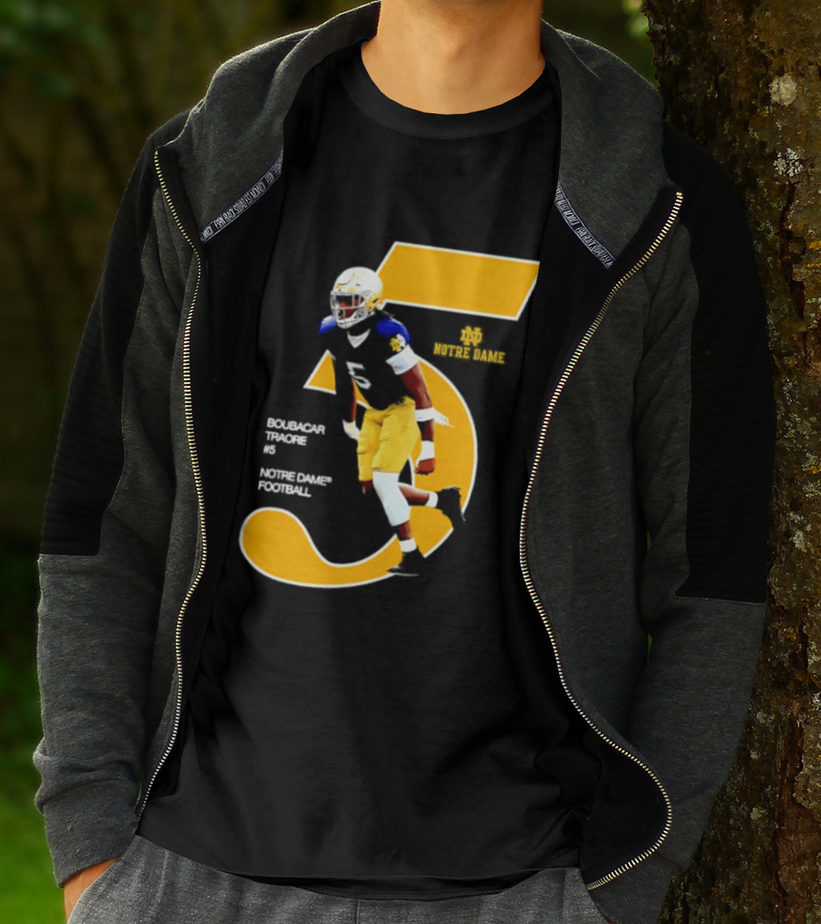 Boubacar Traore 5 Notre Dame Football Player NCAA Iconic Number T-Shirt