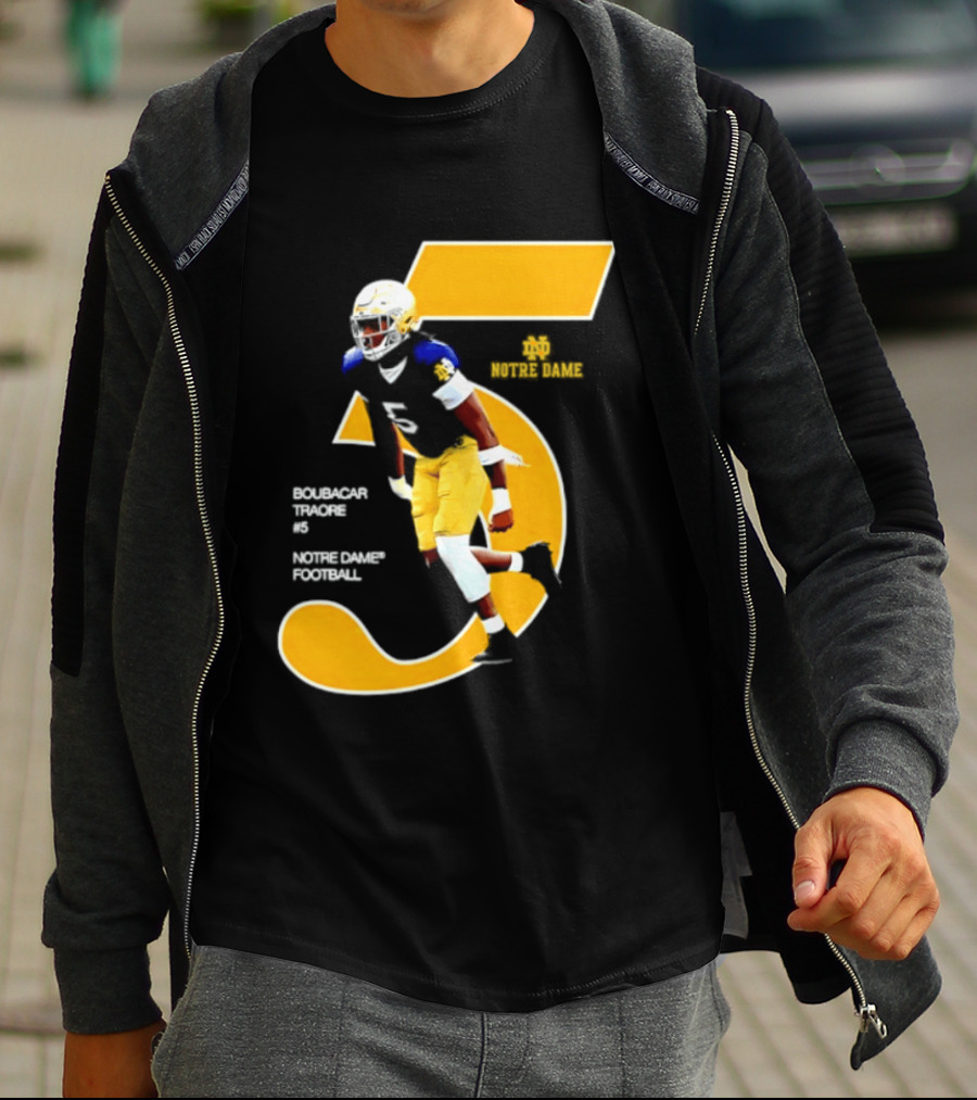 Boubacar Traore 5 Notre Dame Football Player NCAA Iconic Number T-Shirt