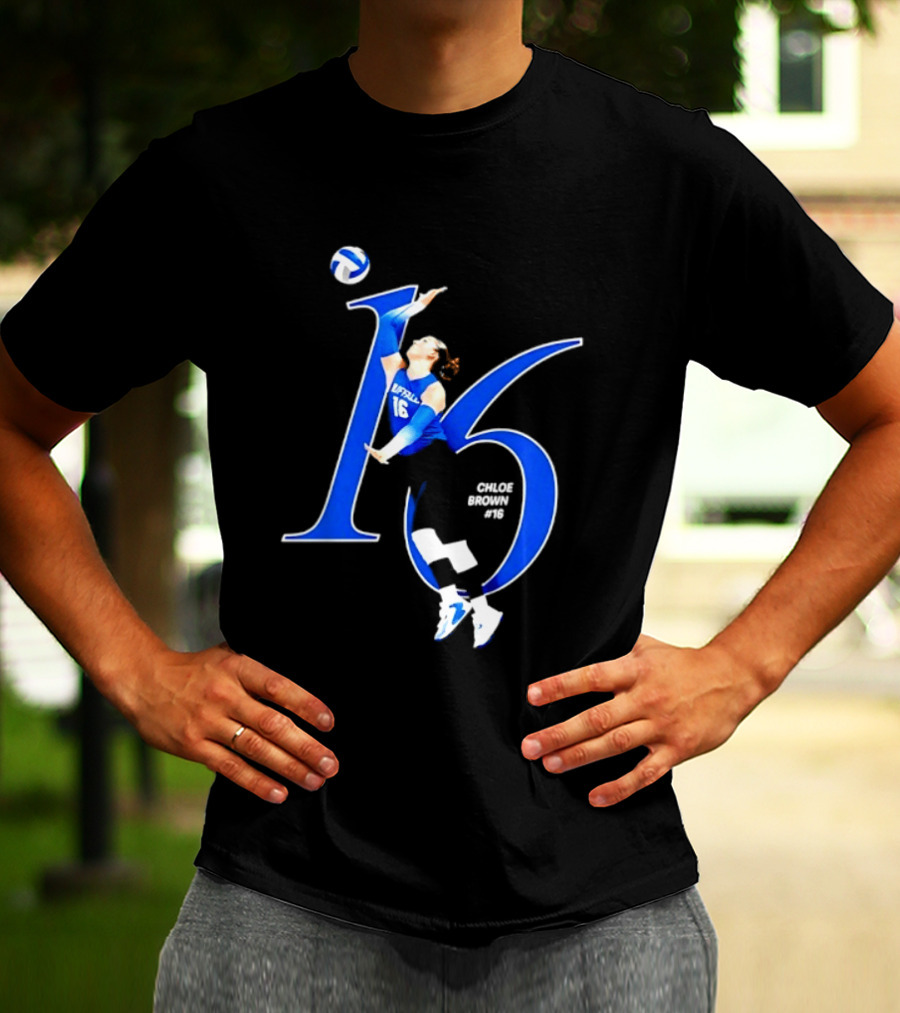 Chloe Brown 16 Buffalo Bulls NCAA Volleyball Player Action Pose T-Shirt