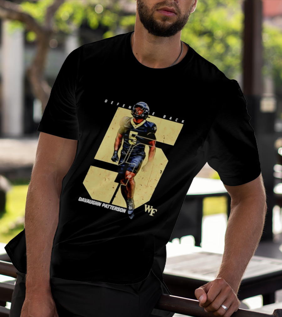 Davaughn Patterson Wake Forest Football Defensive Back Number 5 WF T-Shirt