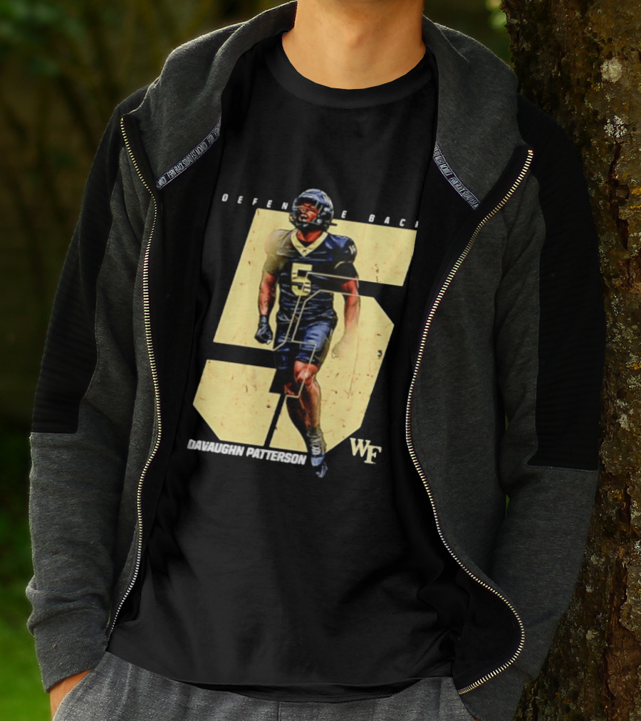 Davaughn Patterson Wake Forest Football Defensive Back Number 5 WF T-Shirt