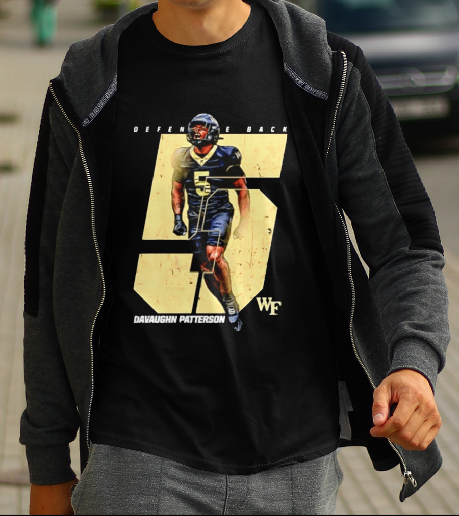 Davaughn Patterson Wake Forest Football Defensive Back Number 5 WF T-Shirt