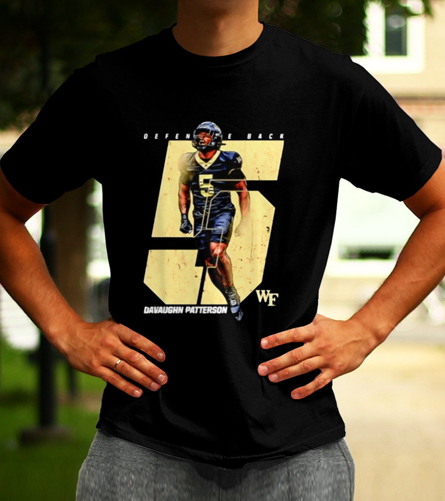 Davaughn Patterson Wake Forest Football Defensive Back Number 5 WF T-Shirt