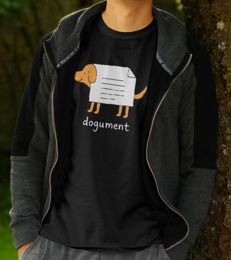 Dogument Pun Dog Document Office Humor T-Shirt