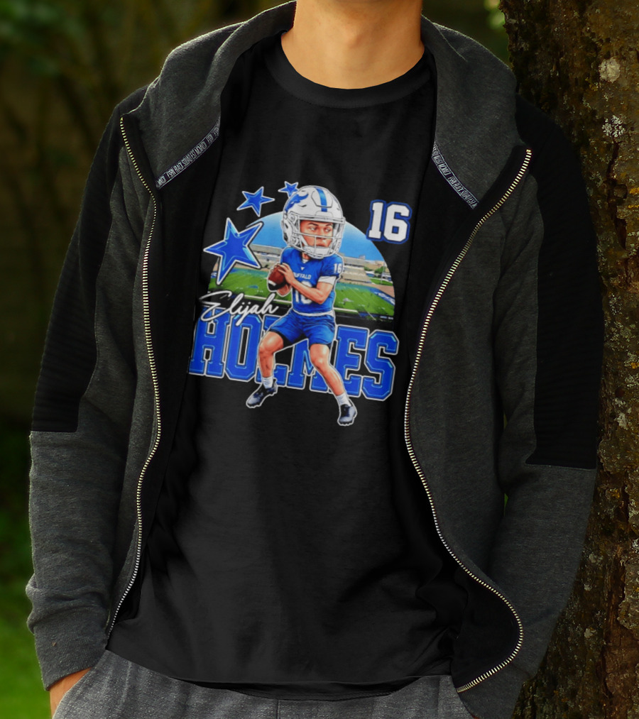 Elijah Holmes 16 Buffalo Bulls NCAA Football Caricature T-Shirt