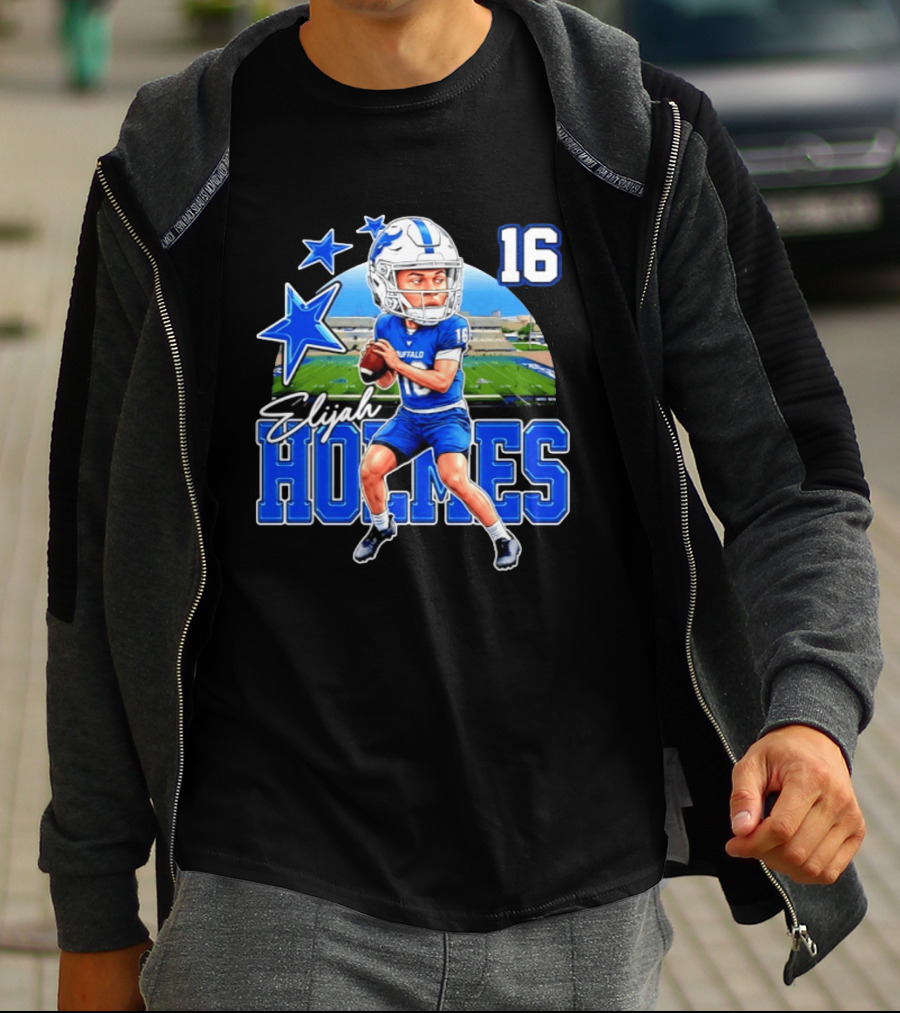 Elijah Holmes 16 Buffalo Bulls NCAA Football Caricature T-Shirt