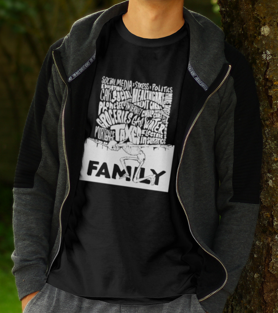 Family Skeleton Juggling Taxes And Life Stress T-Shirt