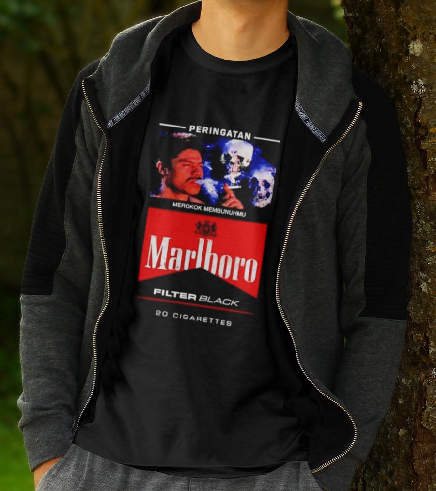 Marlboro Filter Black Peringatan Merokok Membunuhmu 50 Cigarettes T-Shirt