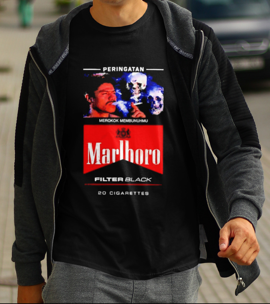 Marlboro Filter Black Peringatan Merokok Membunuhmu 50 Cigarettes T-Shirt