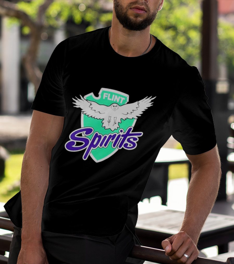 Flint Spirits Eagle Shield Vintage Sports Team T-Shirt