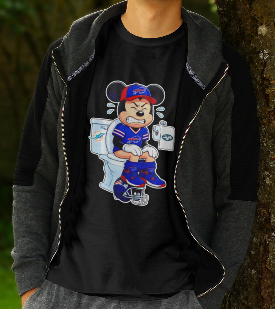 Mickey Toilet Buffalo Bills Defeat Jets Dolphins Patriots Football T-Shirt