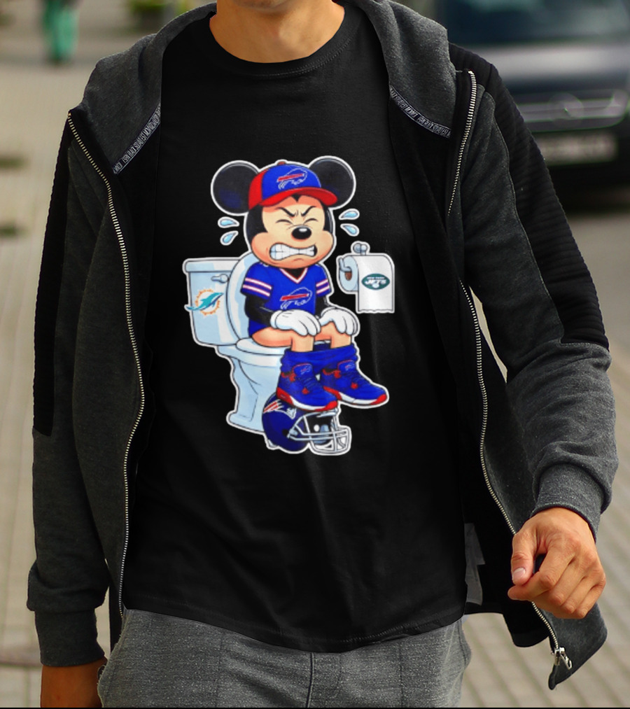 Mickey Toilet Buffalo Bills Defeat Jets Dolphins Patriots Football T-Shirt