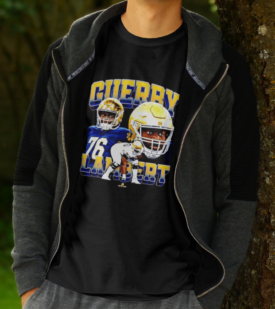 Guerby Lambert 76 Notre Dame NCAA Football Player T-Shirt