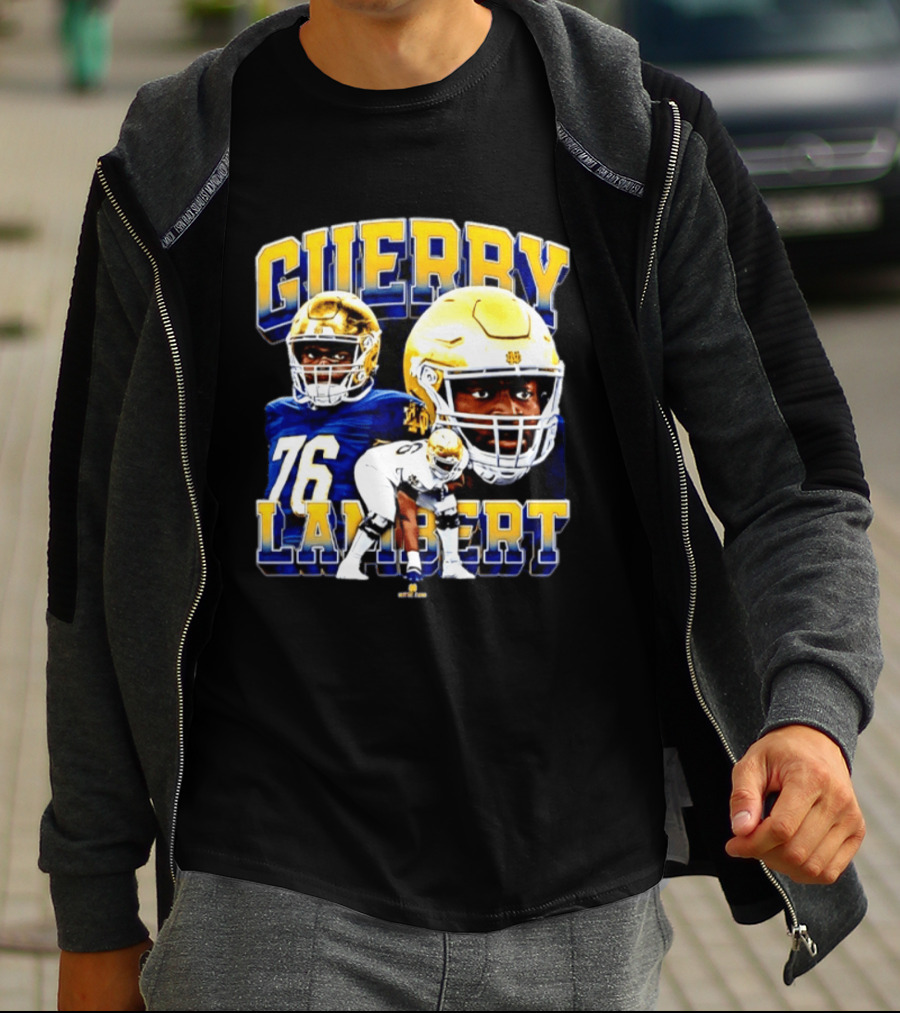 Guerby Lambert 76 Notre Dame NCAA Football Player T-Shirt