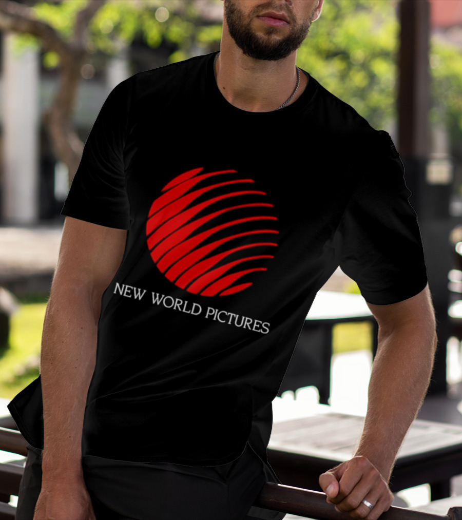 New World Pictures Film Production Classic Cinema Red Spiral T-Shirt
