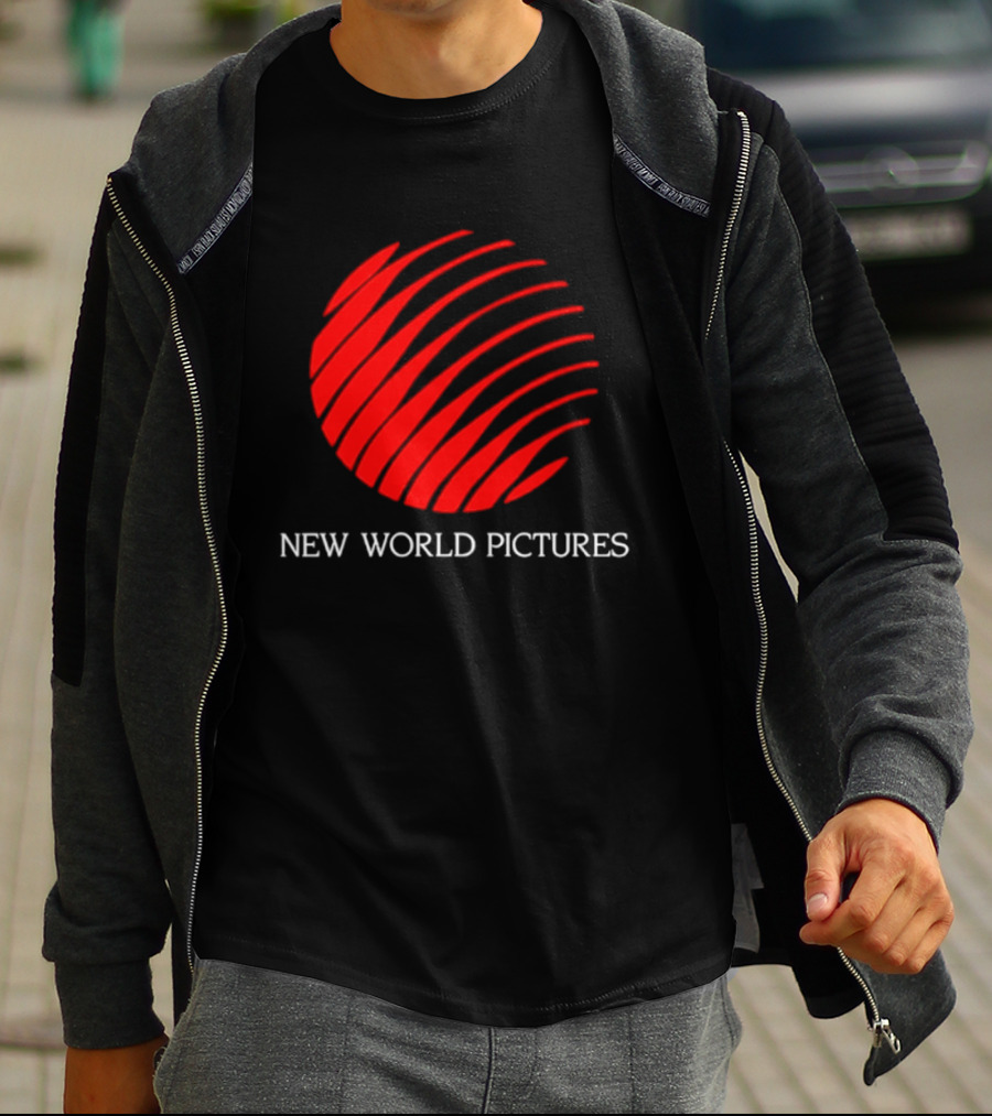 New World Pictures Film Production Classic Cinema Red Spiral T-Shirt