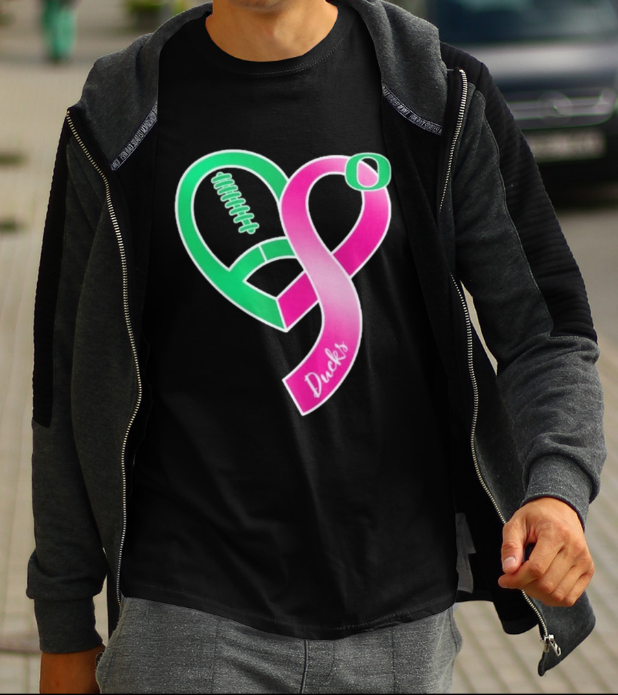 Oregon Ducks Pink Ribbon Breast Cancer Awareness 2026 T-Shirt