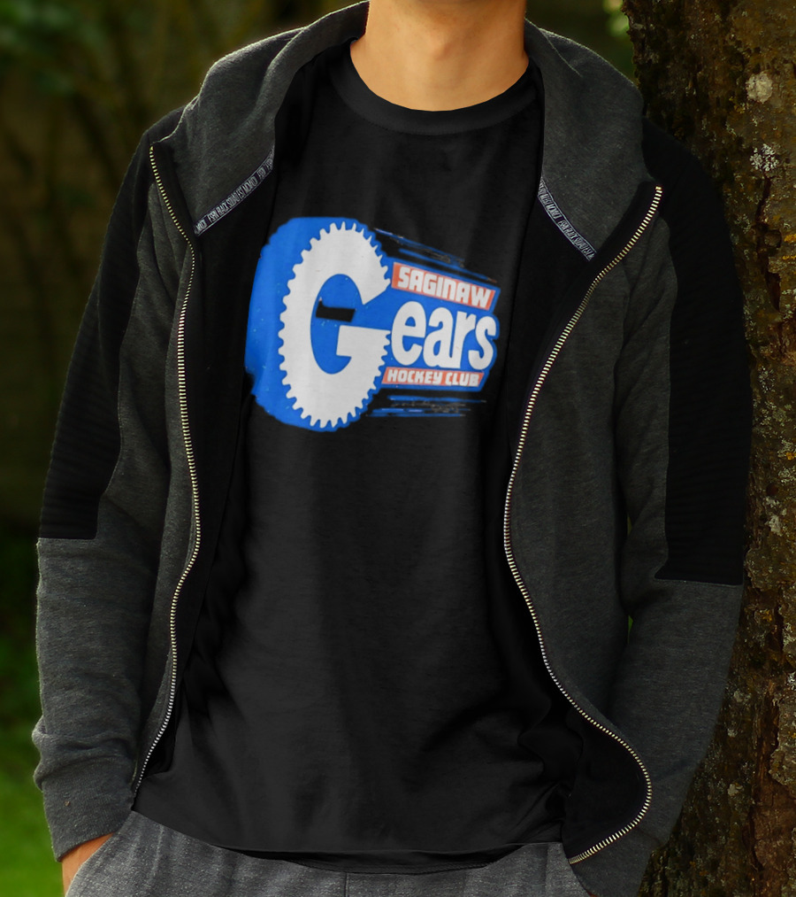 Saginaw Gears Hockey Club IHL Retro Team T-Shirt