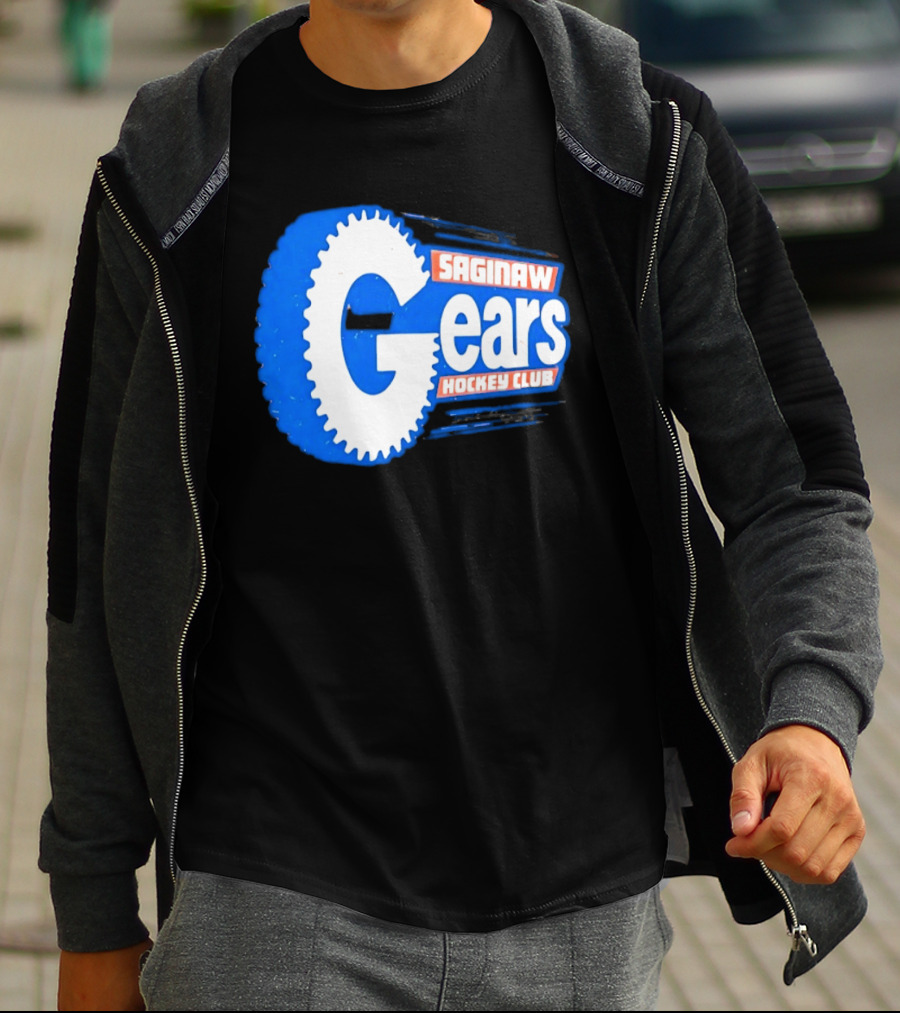 Saginaw Gears Hockey Club IHL Retro Team T-Shirt