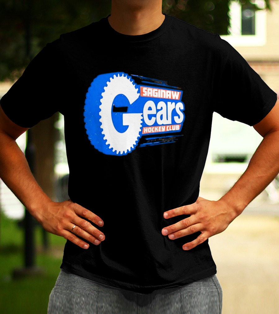 Saginaw Gears Hockey Club IHL Retro Team T-Shirt