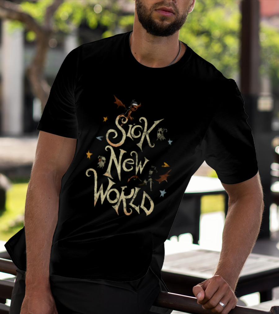 Sick New World Texas 2026 Festival Fort Worth Texas Motor Speedway October 24 2026 Ghosts Bats Stars T-Shirt