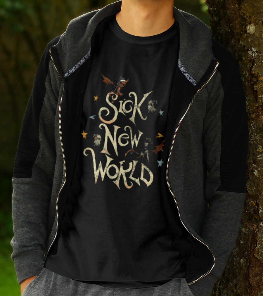 Sick New World Texas 2026 Festival Fort Worth Texas Motor Speedway October 24 2026 Ghosts Bats Stars T-Shirt
