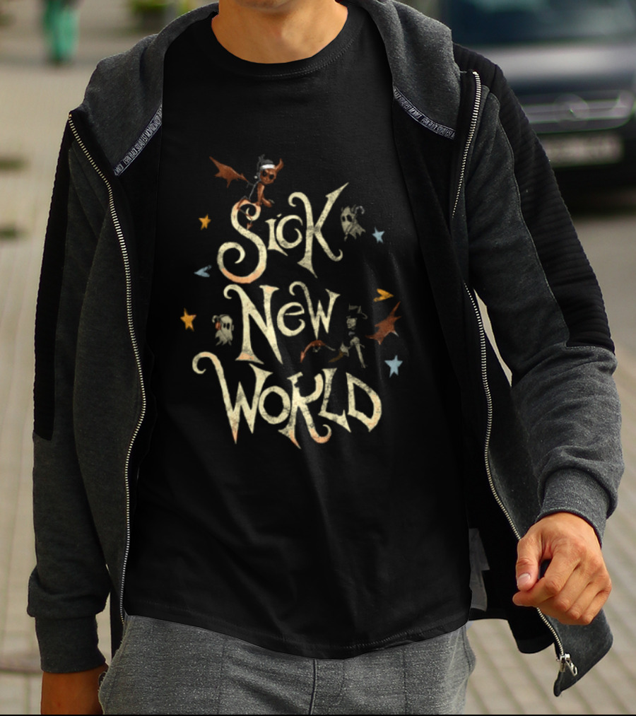 Sick New World Texas 2026 Festival Fort Worth Texas Motor Speedway October 24 2026 Ghosts Bats Stars T-Shirt