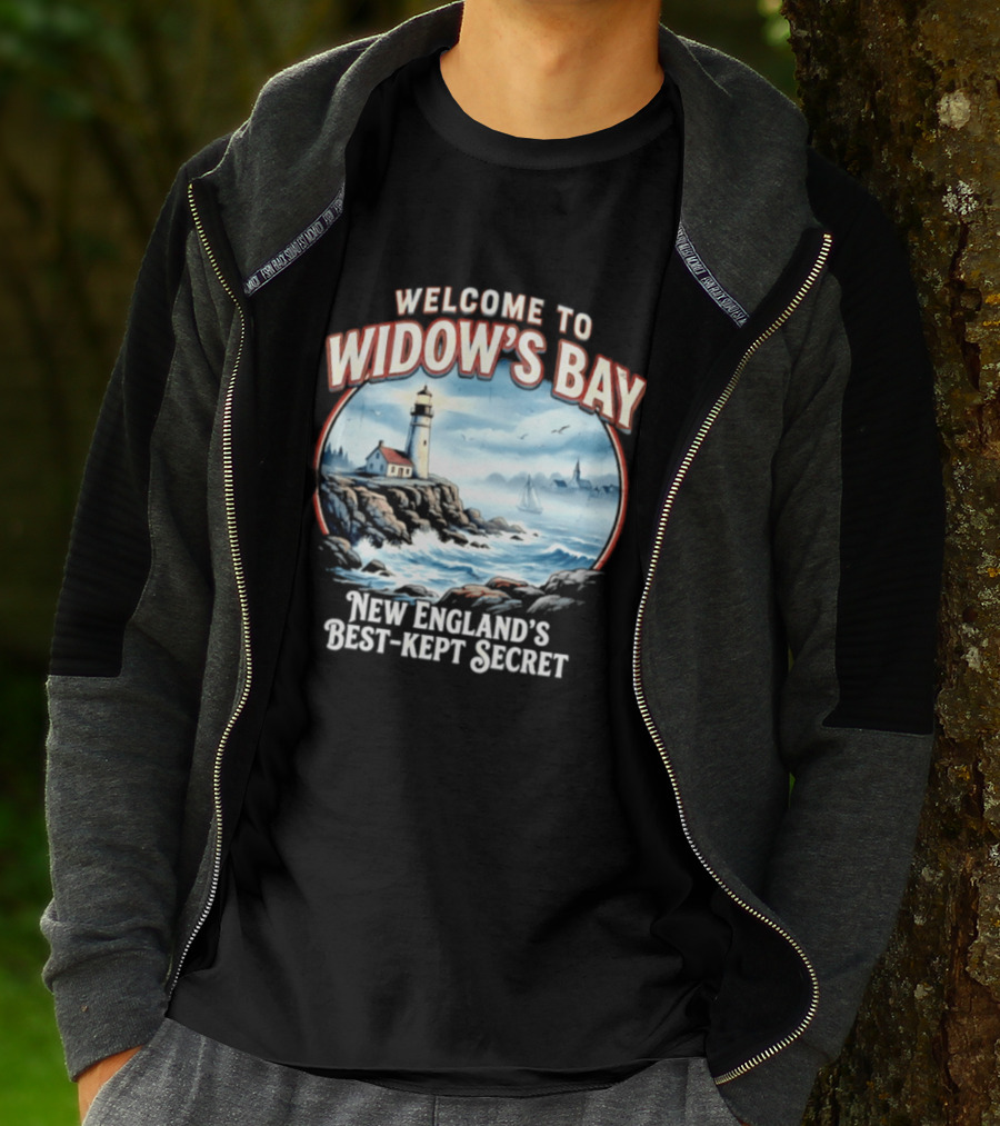 Welcome To Widow's Bay New England's Best Kept Secret Lighthouse Coastal Scene T-Shirt