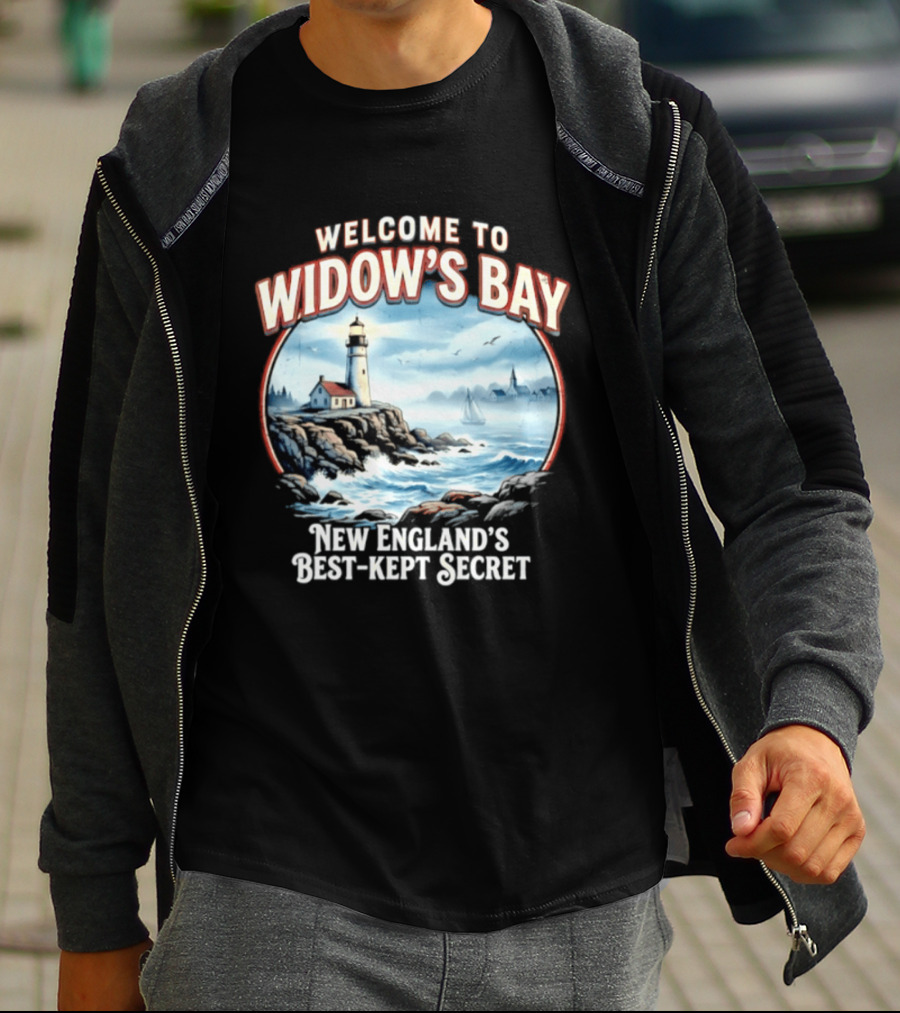 Welcome To Widow's Bay New England's Best Kept Secret Lighthouse Coastal Scene T-Shirt