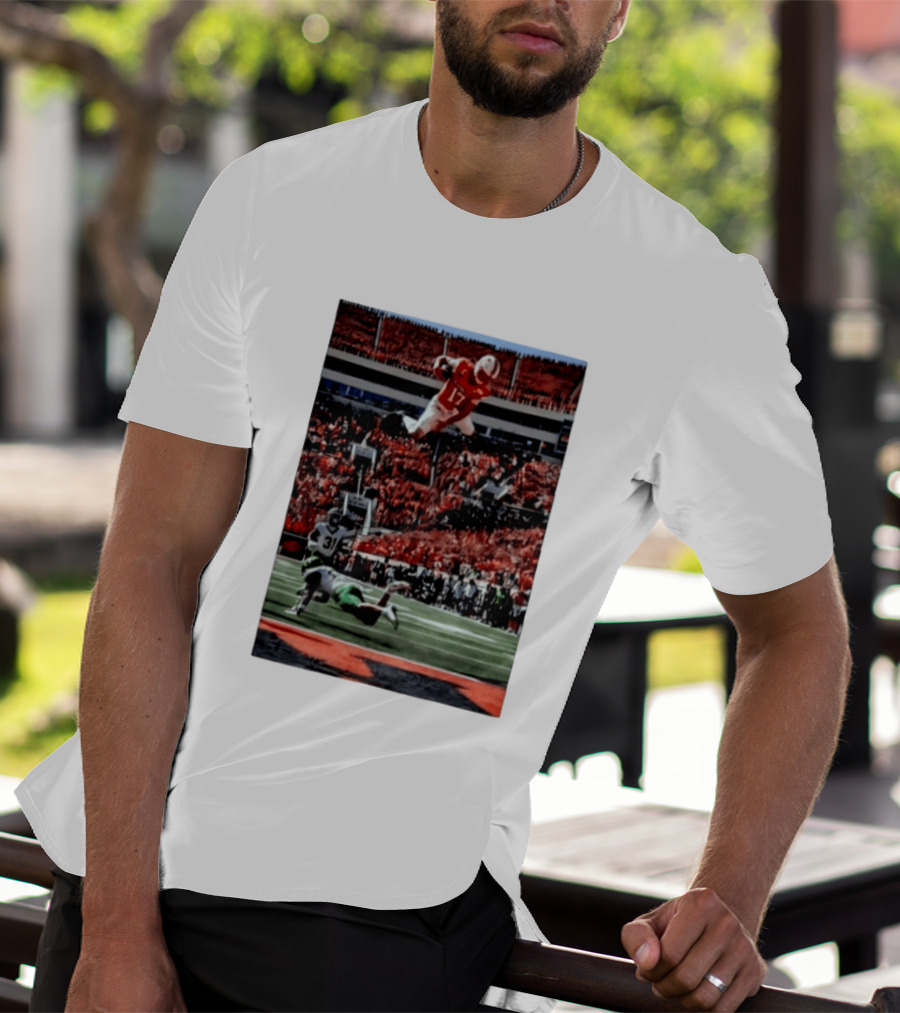 Brennan Presley Oklahoma State Cowboys Touchdown Football Action Stadium Scene T-Shirt