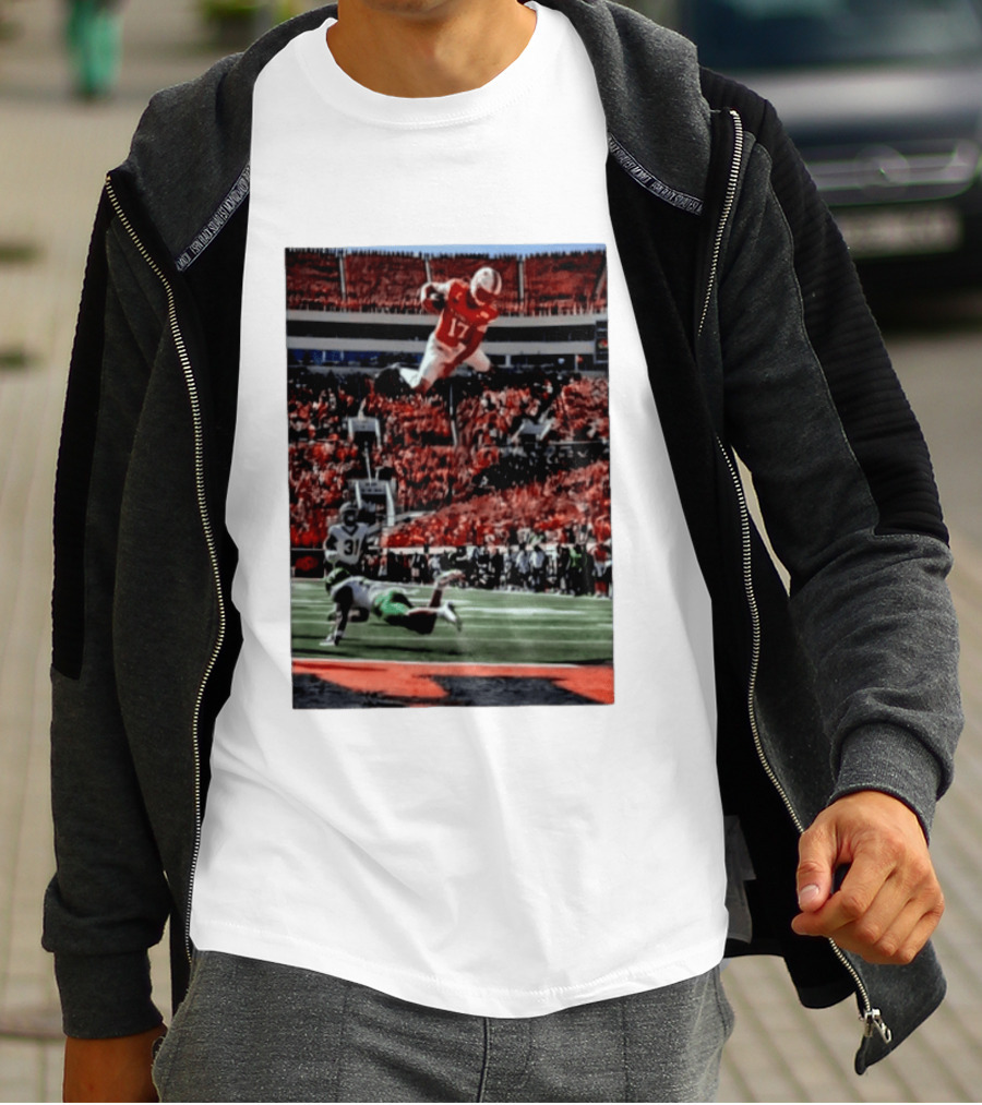 Brennan Presley Oklahoma State Cowboys Touchdown Football Action Stadium Scene T-Shirt
