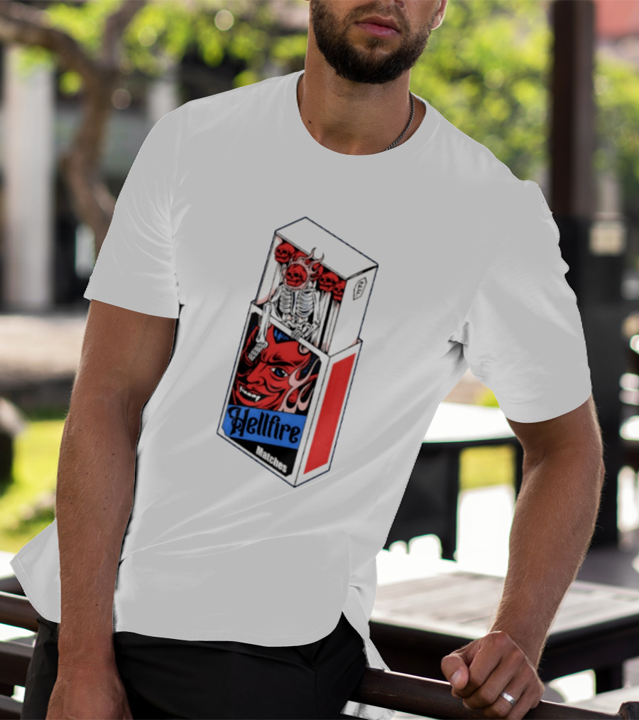 Hellfire Matches Devil Skeleton Occult Red Skull T-Shirt
