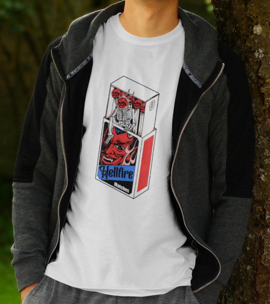 Hellfire Matches Devil Skeleton Occult Red Skull T-Shirt