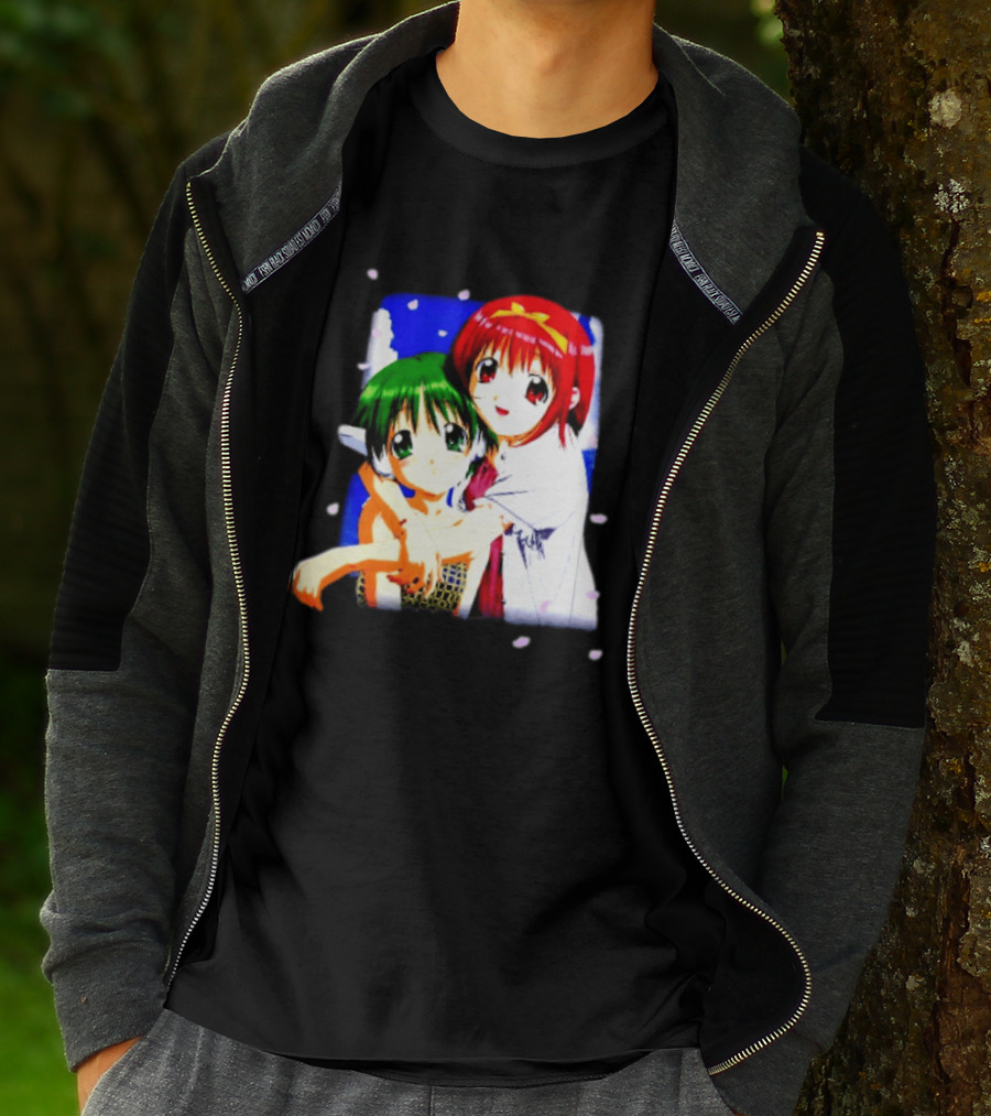 Aquaplus Hike Softgarage Chillweeb Anime Girls Cherry Blossom Hugging Scene T-Shirt