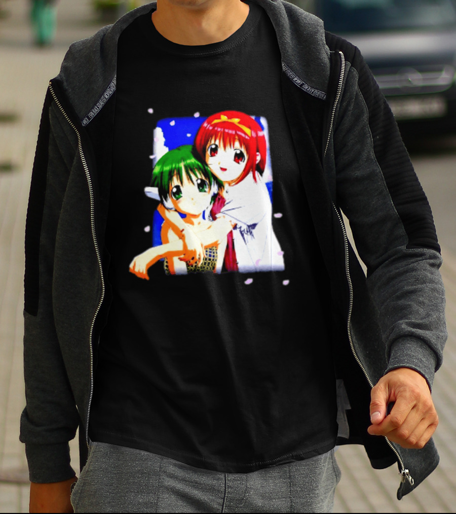 Aquaplus Hike Softgarage Chillweeb Anime Girls Cherry Blossom Hugging Scene T-Shirt