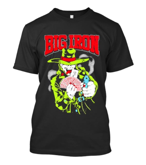 Big Iron Joker Cowboy Western Playing Cards T-Shirt